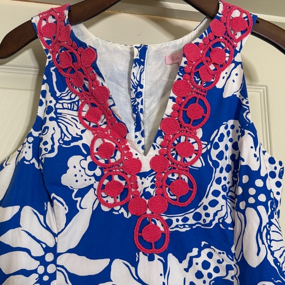 Sz10 Lilly Pulitzer Blue and White halter dress - Picture 2 of 7